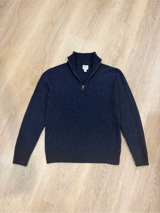 J. Crew Other - J.Crew Mens S Rugged Merino Wool Blend Half Zip Sweater Navy Soft Pullover